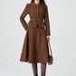 Brown short winter wool coat women 5317