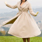 Vintage 50s Winter Beige Wool Princess Coat 3254