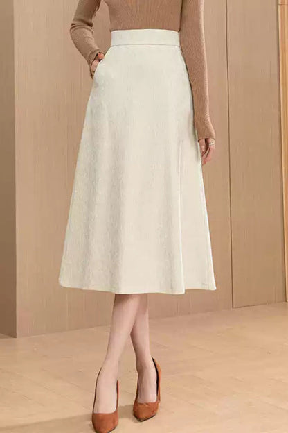 White A line autumn/winter skirt women 6193