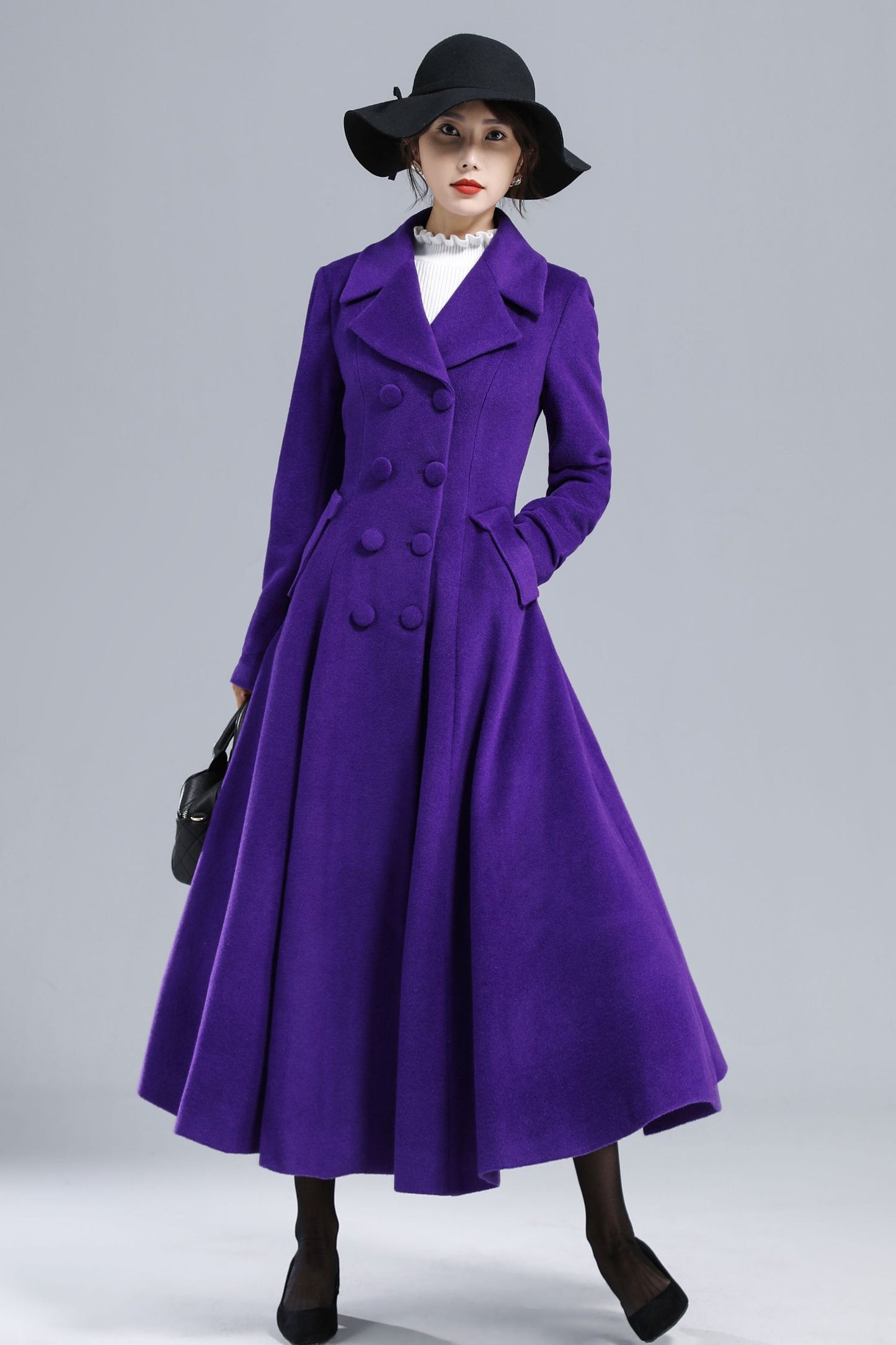 Vintage Inspired Long Wool Princess Coat 3237