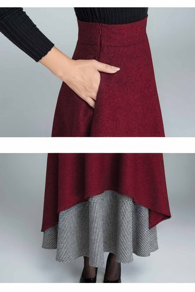 Women's Swing layered wool skirt 5328