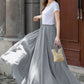 Grey Women Swing long Maxi Skirt 5788