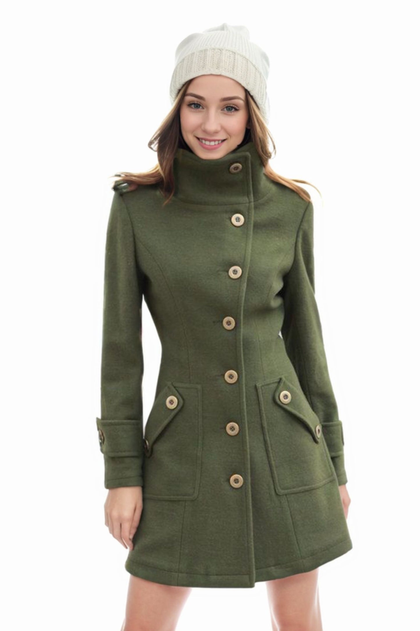 Short womens winter wool coat 5216