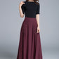 Women's long swing summer linen skirt 1672