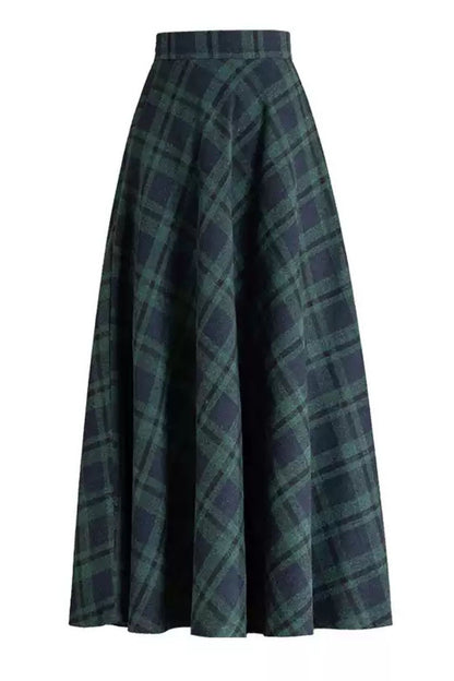 Green plaid skirt on a white background