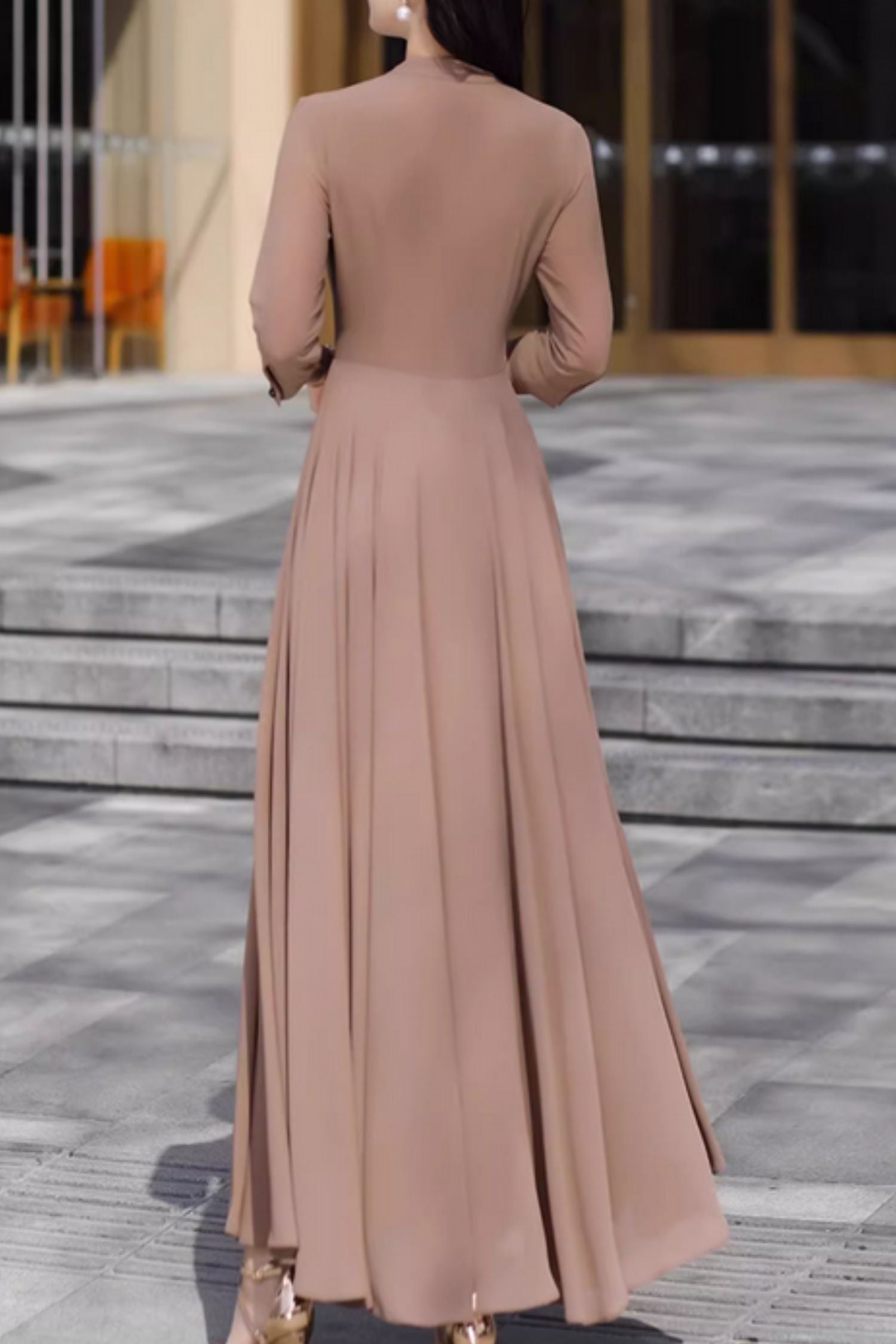 brown chiffon maxi dress Alex Chiffon Maxi Dress / Cacao Brown | MESHKI