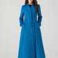 Blue swing midi wool winter coat 4602