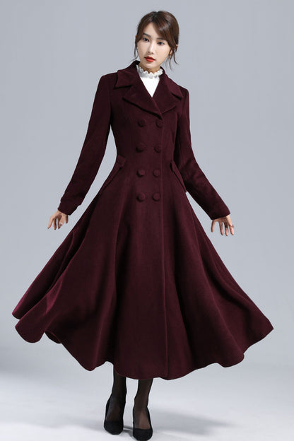 1950s Long Wool Princess Coat 3239