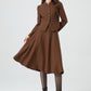 A line brown winter wool skirt 5316