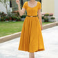 Yellow midi dresses for women 5981