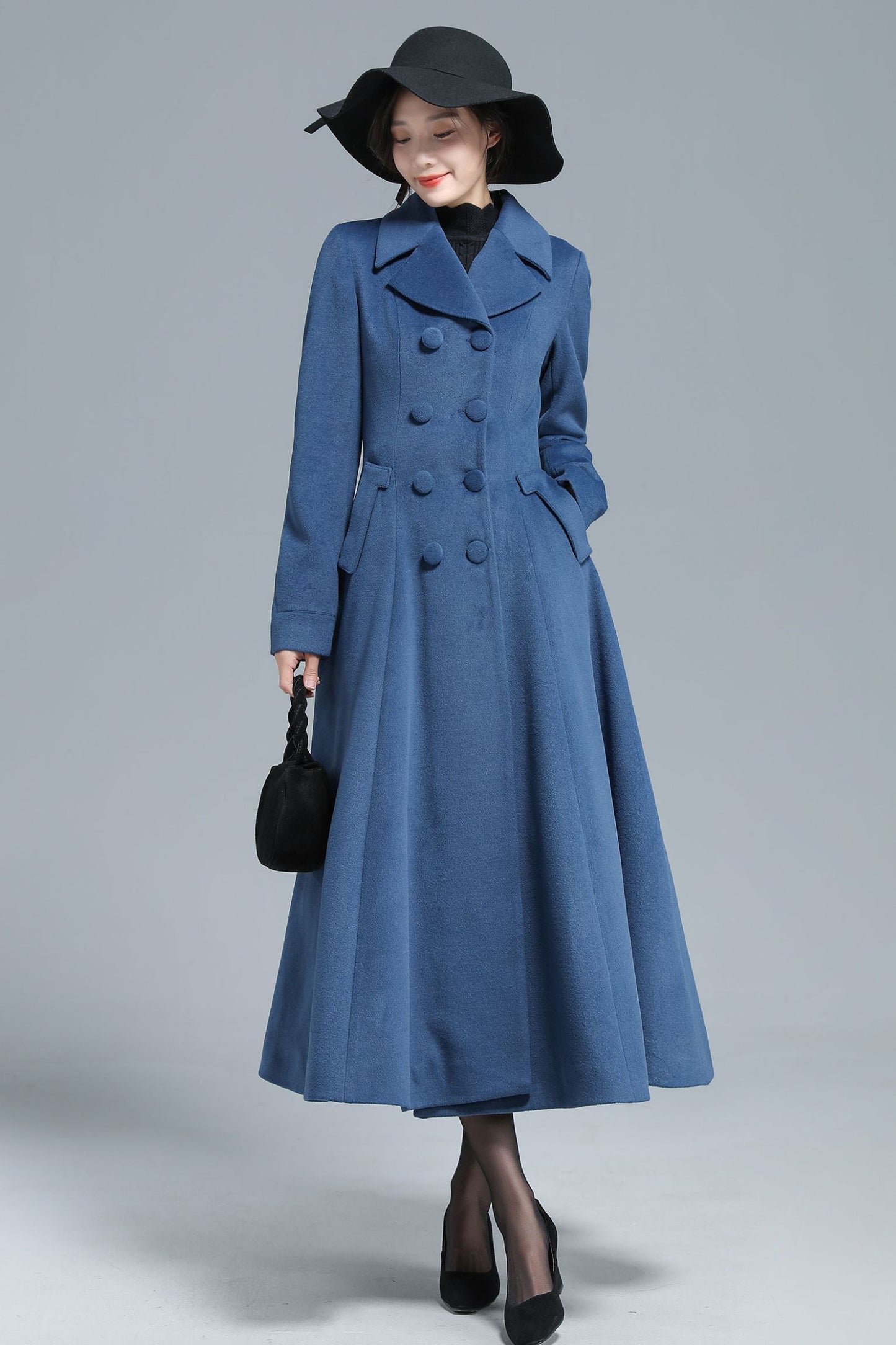 Vintage Inspired Long Wool Princess Coat Women 3127