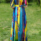 Printed swing bohemian maxi chiffon dress 5001