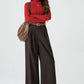 Wide leg long winter wool pants women 5318