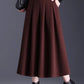 Midi a line pleated wool skirt 6138