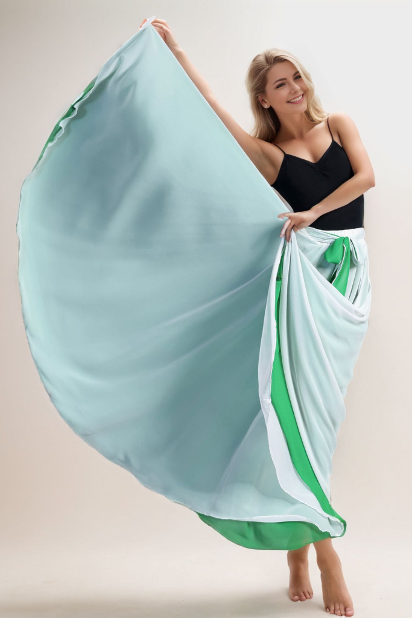 Long swing womens summer chiffon skirt 3386