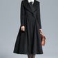 Vintage Inspired Black Long Wool Princess Coat 3130#