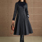 Block color winter wool coat women 5366