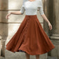 Button Down Midi Linen Skirt 5689