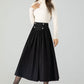 High waisted winter swing wool skirt women 4556