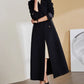 Black long wool warm winter coat 5283