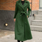 Vintage Inspired Winter Maxi Wool Coat in Green 2842