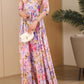 Floral maxi prom summer chiffon dress women 5059