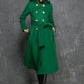 winter long wool coat with hood for women 1346#