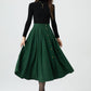 Button front green midi wool skirt 5322