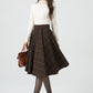 Handmade Knee length plaid winter wool skirt 5323