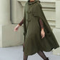 Military green wool winter cape coat 5351