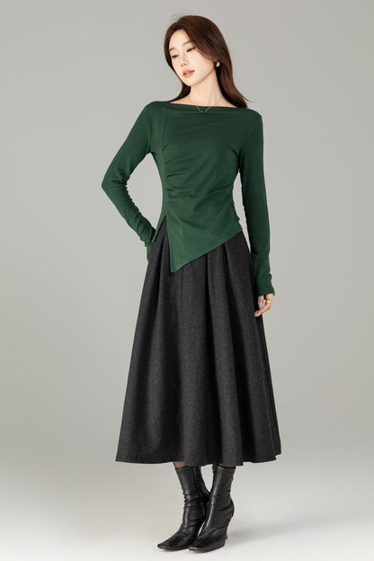 Asymmetrical autumn knit top women 6504