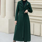 Green long wool trench coat women 5350