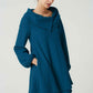 Blue loose fitting wool tunic dress 5208