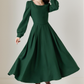 Long winter wool dress with pockets 5236