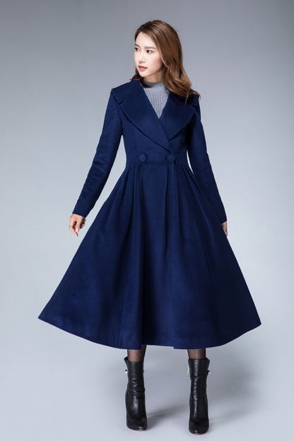 Wool Princess coat Vintage inspired Swing coat 1866#