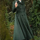 Retro green Long winter wool coat  3221