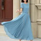 Blue swing midi summer prom chiffon dress 5147