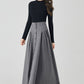 Button down gray maxi wool skirt 4526