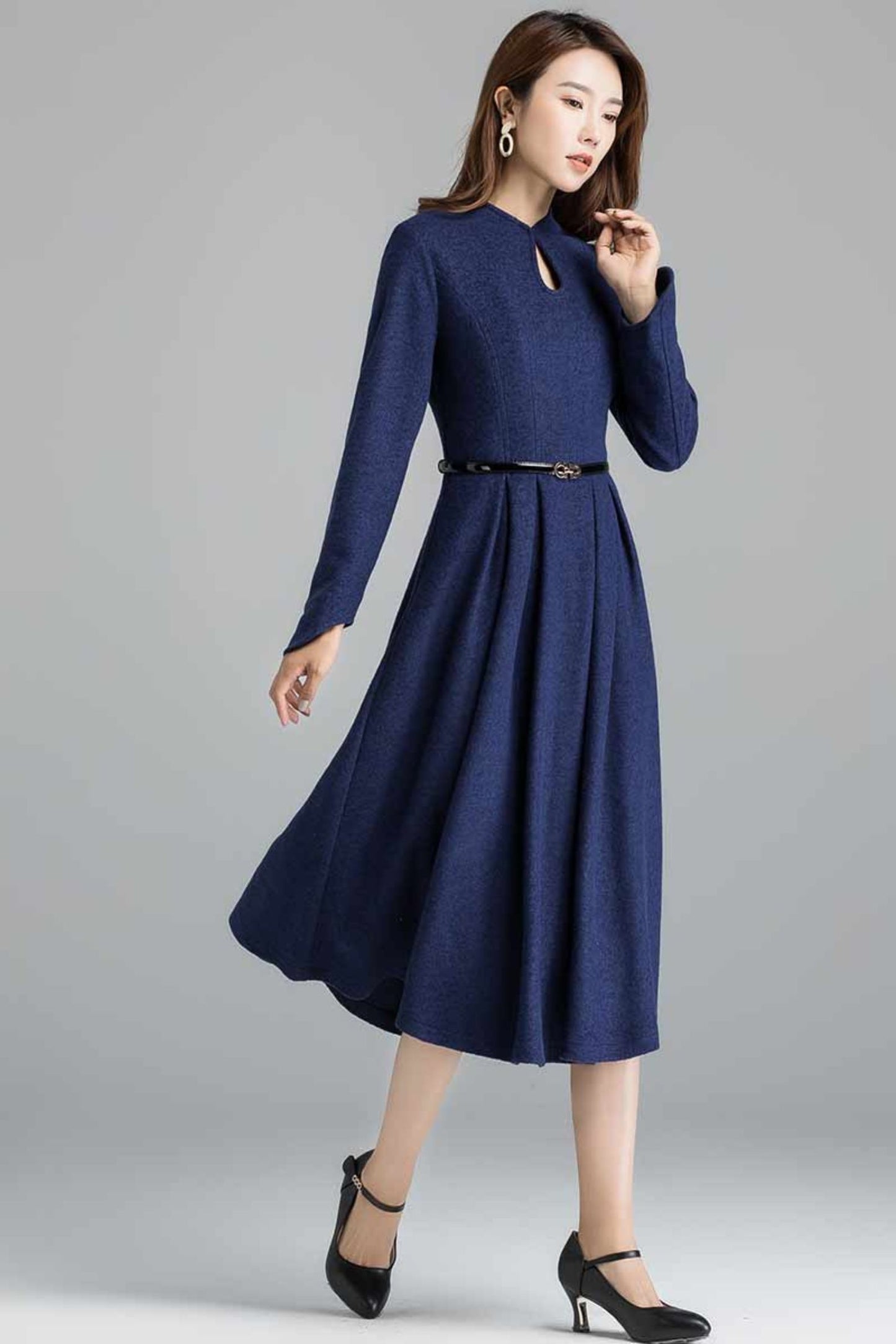 Vintage inspired Modest wool dress 2401