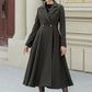 Army green double breasted winter wool coat 5459