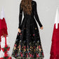 Black Maxi Embroidered Wool Skirt 4612