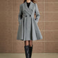 Fit and flare gray womens wool coat 5365