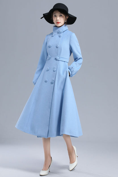 High Neck Warm Winter Wool Coat 3211
