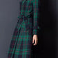 Double breasted winter plaid wool coat 5293