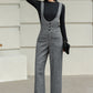 Long Suspender Wool Pants Women 6428