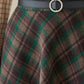 Midi Swing Circle Wool Plaid Skirt 4623