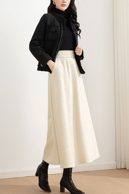 A line winter wool skirt women 6210