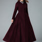 Elegant Hooded Wool Coat – Vintage Inspired Maxi A-Line Winter Outerwear 6304