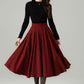 Winter Midi Wool Skirt Women 5230