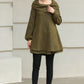 Handmade Wool Blend Tunic Coat – Vintage-Inspired Oversized Collar for Fall/Winter | Xiaolizi 6513